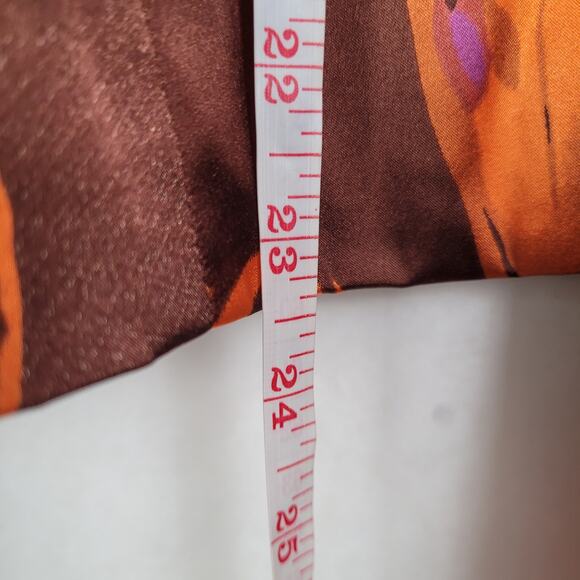 Russell Keng Womens Silk Brown and Orange Butterfly and Cheetah Print Jacket - Picture 5 of 6